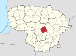 Location of Jonava District Municipality within Lithuania