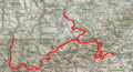 Karte der Bahnstrecke Chomutov–Vejprty/Reitzenhain‎‎
