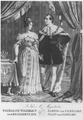 Friedrich Wilhelm IV. und Elisabeth in hermelinbesetzten Krönungsmänteln, um 1840