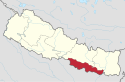 Lage der Provinz Madhesh innerhalb Nepals