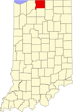 Map of Indiana highlighting Saint Joseph County