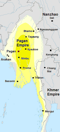 Pagan Empire c. 1210. Pagan Empire during Sithu II's reign. Kengtung and Chiang Mai are also claimed to be part of the Empire according to the Burmese chronicles. Pagan incorporated key ports of Lower Burma into its core administration by the 13th century.