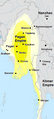 Image 4Pagan Kingdom during Narapatisithu's reign. Burmese chronicles also claim Kengtung and Chiang Mai. Core areas shown in darker yellow. Peripheral areas in light yellow. Pagan incorporated key ports of Lower Burma into its core administration by the 13th century. (from History of Myanmar)