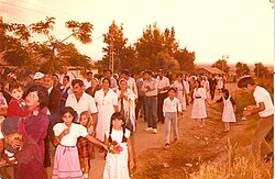 Inauguration of a Torah scroll in Mlilot in the 1980s