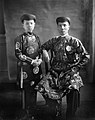 Emperor Khải Định and crown prince Vĩnh Thụy.