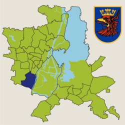 Location of Pomorzany within Szczecin