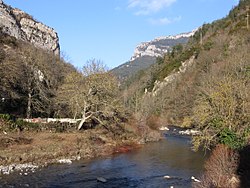 Esca river in the Roncal valley, Urzainqui, Navarre, Spain