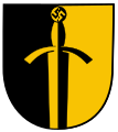 Stadt Coburg Coburger Stadtwappen während der NS-Diktatur von 1934 bis 1945 mit Hakenkreuz im Schwertknauf