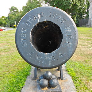 Mouth of one of the cannons at the monument
