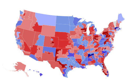 House results shaded by winners share of vote