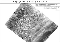 An aerial photograph of Gap (IGN) from 1927