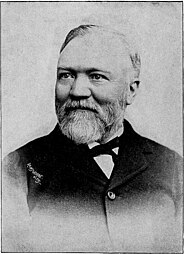Black and white photograph of Andrew Carnegie