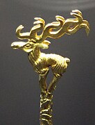 "Animal style" deer of the Arzhan culture, (7-6th century BC) Tuva.
