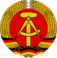 A compass on the former National Emblem of East Germany (former German Democratic Republic).