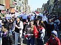 Demonstranten mit ihren Forderungen in Kairo am 25. Januar 2011