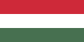 The flag of Hungary, a simple horizontal triband.