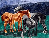 Horses, 1911, oil on canvas, 73.3 x 92.5 cm, Musée National d'Art Moderne, Centre Georges Pompidou, Paris. Published in the New York Times, New York, 16 February 1913, Page 121