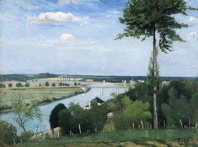 Carl Fredrik Hill, French River Landscape, Bois-le-Roi (1877)