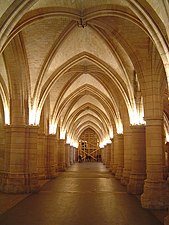 Hall of the guards of the Conciergerie, part of the earlier royal palace, in Paris (13th century)