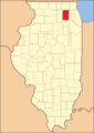Kane County in 1841, reduced to its present size