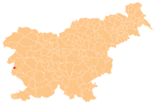 Karte von Slowenien, Position von Občina Šempeter-Vrtojba hervorgehoben