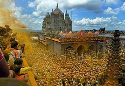 Devotees during a festival at Khandoba temple in Jejuri