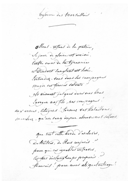 Manuscript of La Marseillaise