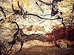 Aurochs on a cave painting in Lascaux, France