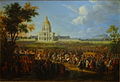 Visit of Louis XIV to Les Invalides. Painting by Pierre-Denis Martin
