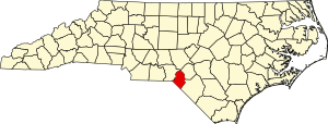 Map of North Carolina highlighting Scotland County