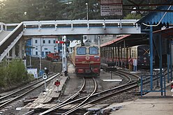 A narrow gauge train standing at the Shimla Railway Station