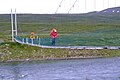 13.7.-19.7.: Hängebrücke über den Vuojatädno im Nationalpark Padjelanta.