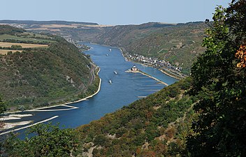 Rhein bei Kaub und Oberwesel, Ansicht nach Norden
