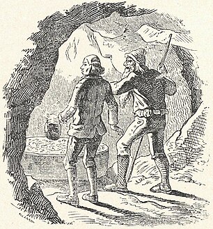 The Rübezahl as a bearded guide with staff, in a 1903 illustration[13]