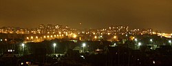 Modern residential boroughs of Petergof at night