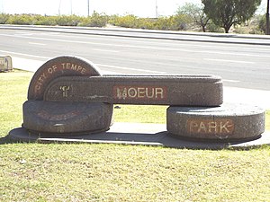 Entrance to Moeur Park which was established in 1933 and is located on Mill Ave