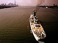 USS Newport News on Hudson River in 1974.