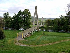 Eine der ältesten Kunststoffbrücken auf dem Golfplatz in Aberfeldy