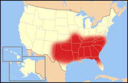 Approximate boundaries of the Bible Belt