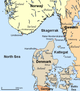 Map of Skagerrak and surrounding waters