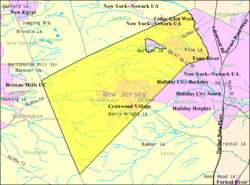 Census Bureau map of Manchester Township, New Jersey