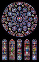 Chartres Cathedral stained glass, south rose window, 1221-1230