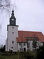 Kirche mit Ausstattung sowie Kirchhof mit Kirchhofsmauer, Kirchhofstor und Grabstätten der Familie Teichmann und Familie Conradi