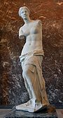 Venus de Milo; 130–100 BC; marble; height: 203 cm (80 in); Louvre