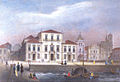 Paço Imperial, the official workplace of the monarchs of Brazil and the then Royal Chapel at right, 1818