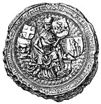 Seal of Vytautas the Great with the Lithuanian coat of arms, featuring horseman, in his left hand, circa 14th–15th centuries