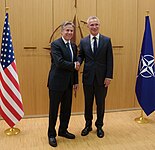 Stoltenberg and U.S. Secretary of State Antony Blinken in Brussels, 9 September 2022