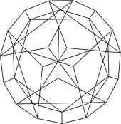 A line drawing showing the five-pointed star feature in the pavilion of the Lone Star gemstone cut.