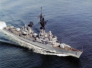 USS Claude V. Ricketts (DDG-5) underway off the Virginia Capes in 1986