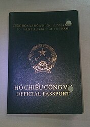 Official passport (expired and perforated).